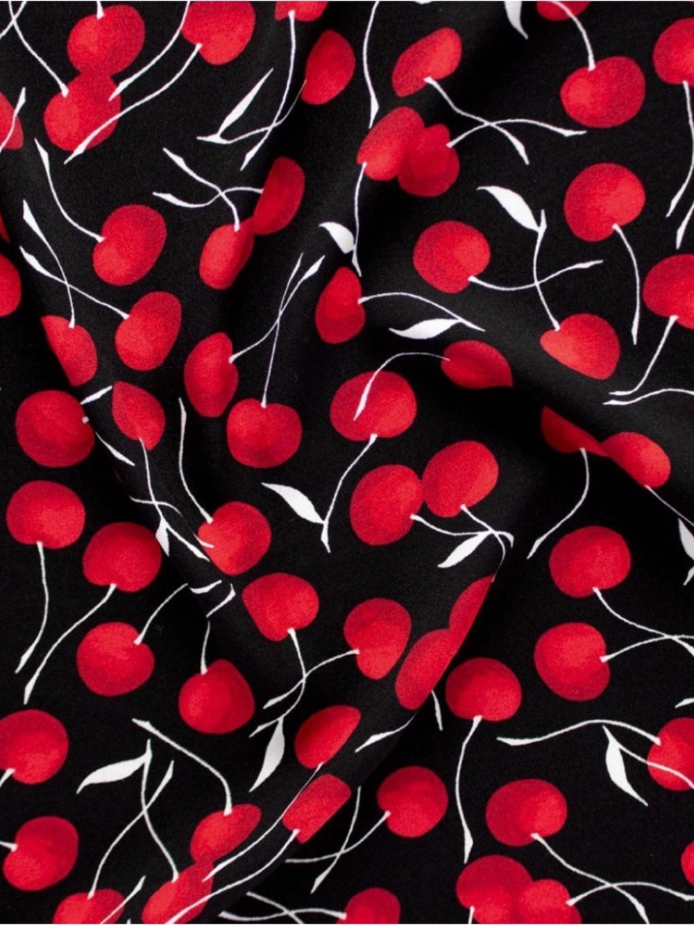 Reformation Designer Deadstock Viscose Crepe in Cherry Print - 1.5m